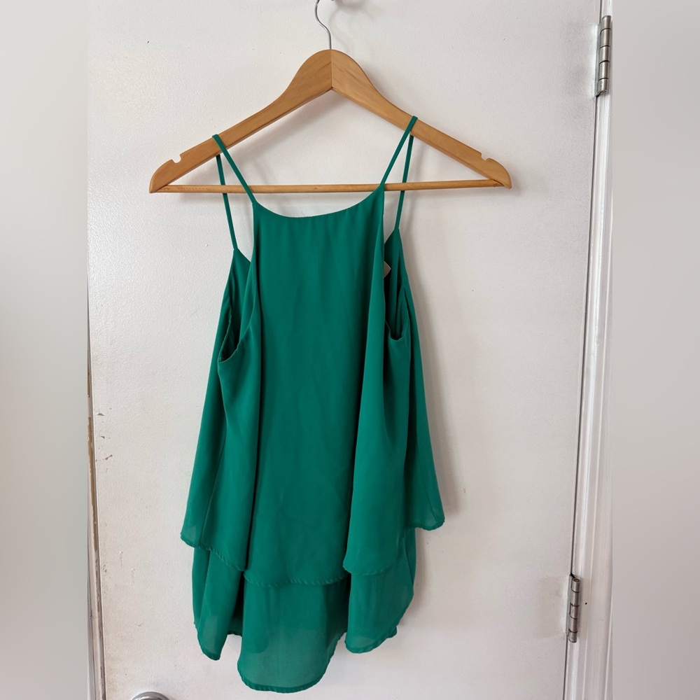 Green Spaghetti Strap Top